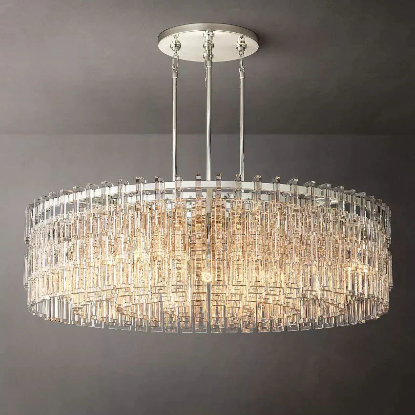 Mariogold Multi-Tier Crystal Chain Round Chandelier 48"