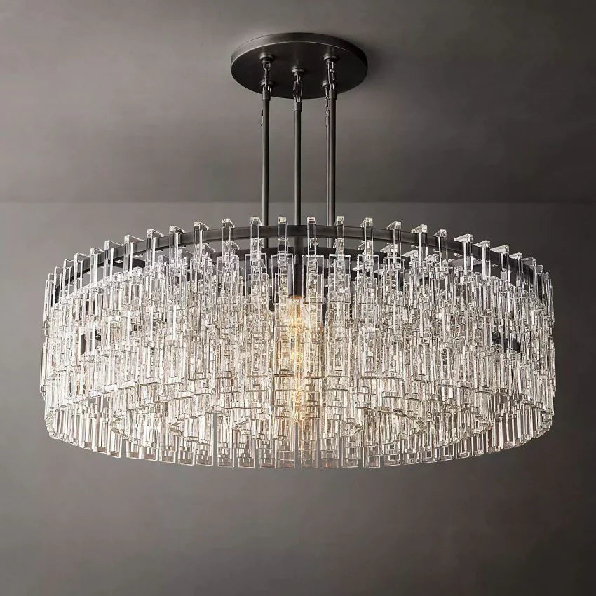 Mariogold Multi-Tier Crystal Chain Round Chandelier 48"