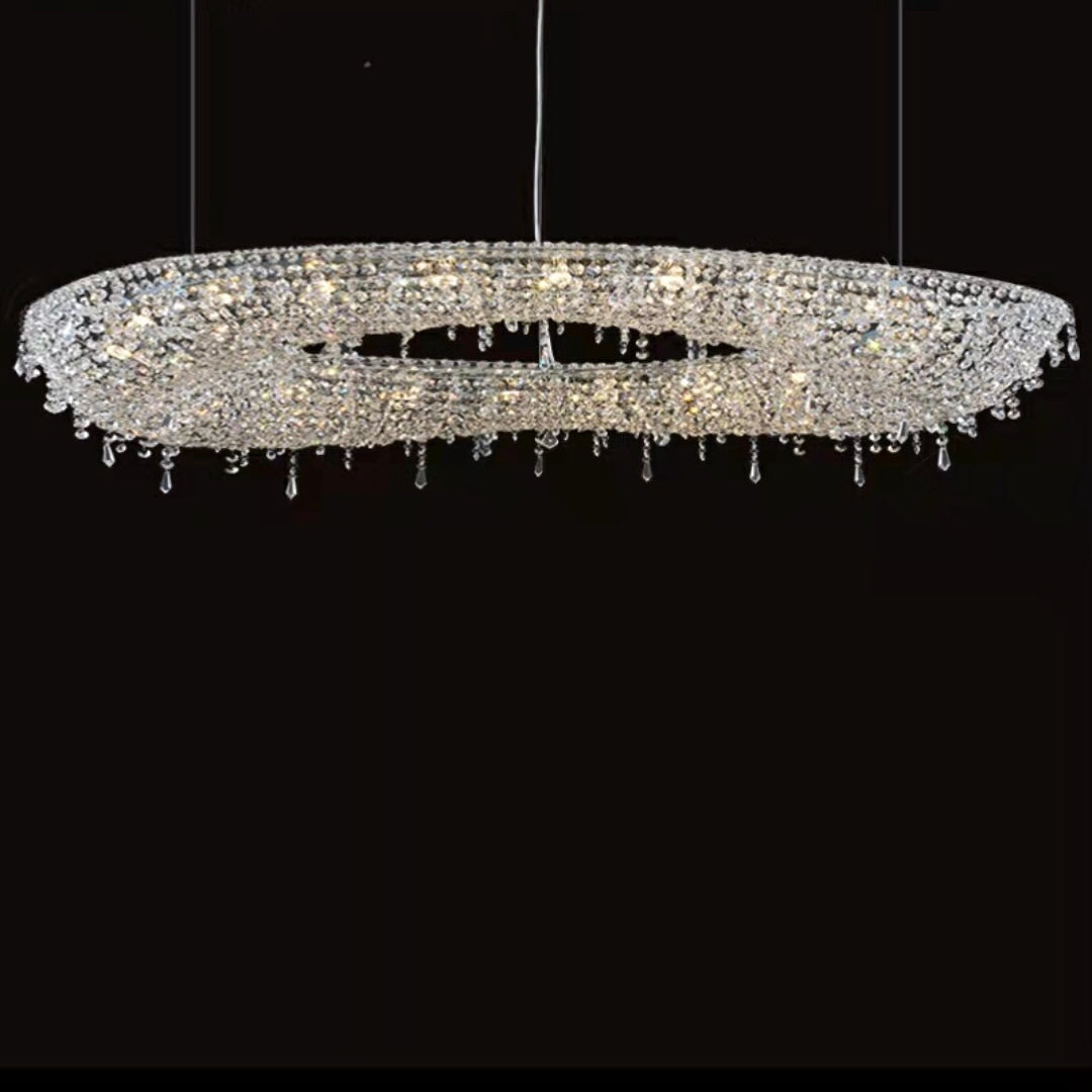 Unique Foyer Crystal Chandelier Luxury Hallway Ceiling Lamp Living Room Hanging Light Decor for Entryway-MEET LIGHTING