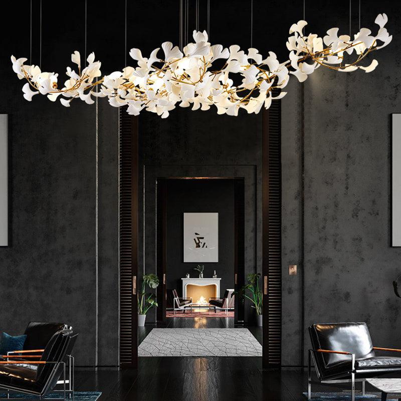 Gingko Porcelain Chandelier, Modern Branch Chandelier