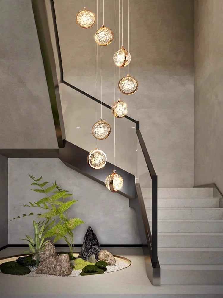 Modern Luxury Long Chandelier for Loft and Villa Spaces Chandelier Kevinstudiolives 8 Lights 15.75" D x 78.74" H  