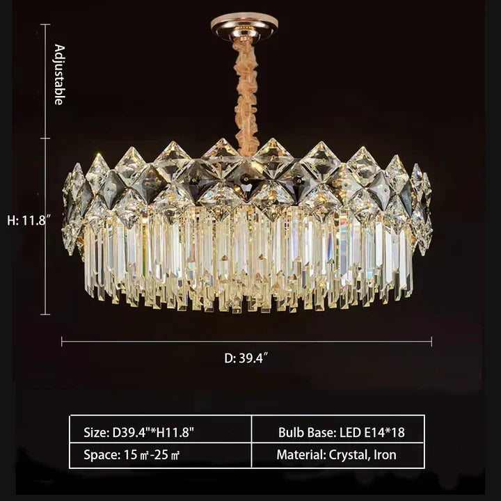 Modern Luxury Tiered Transparent Crystal Chandelier Suit for Living/Dining Room/Bedroom-MEET LIGHTING
