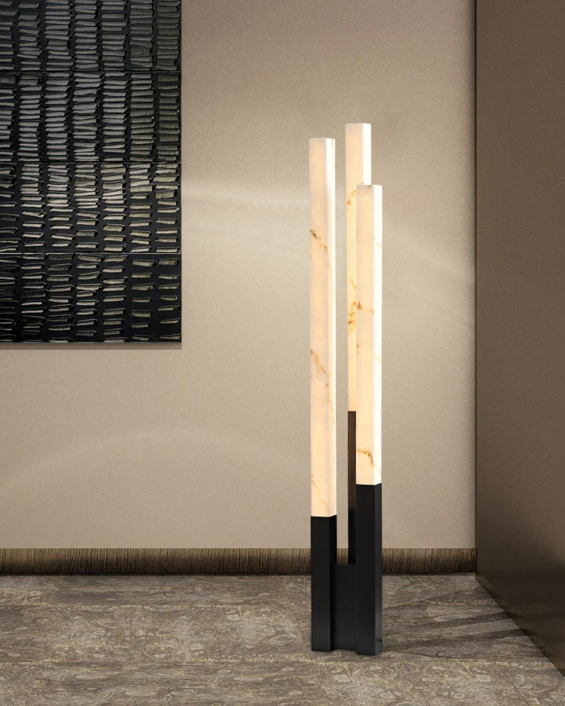 Modern Soft Glow LED Alabaster High Standing Floor Lamp by Meetlighting