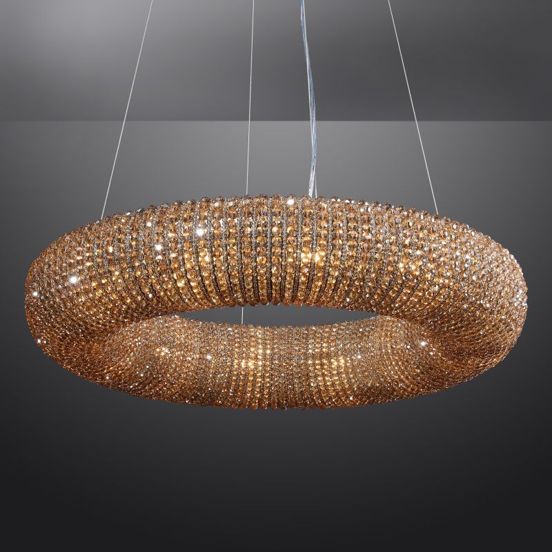 Halo Crystal Round LED Chandelier 32" - thebelacan