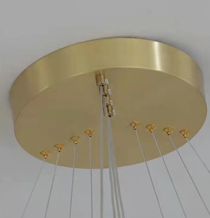 Gold Ring LED Chandelier Light With Wrought Iron Accents For Living Room-MEET LIGHTING