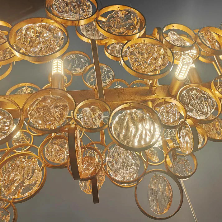 Trento Clustered Glass Linear Chandelier 55"