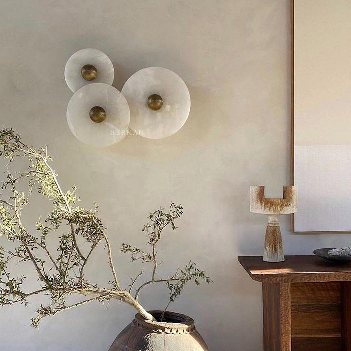Median Alabaster Flush mount - 3 Surface by Meetlighting