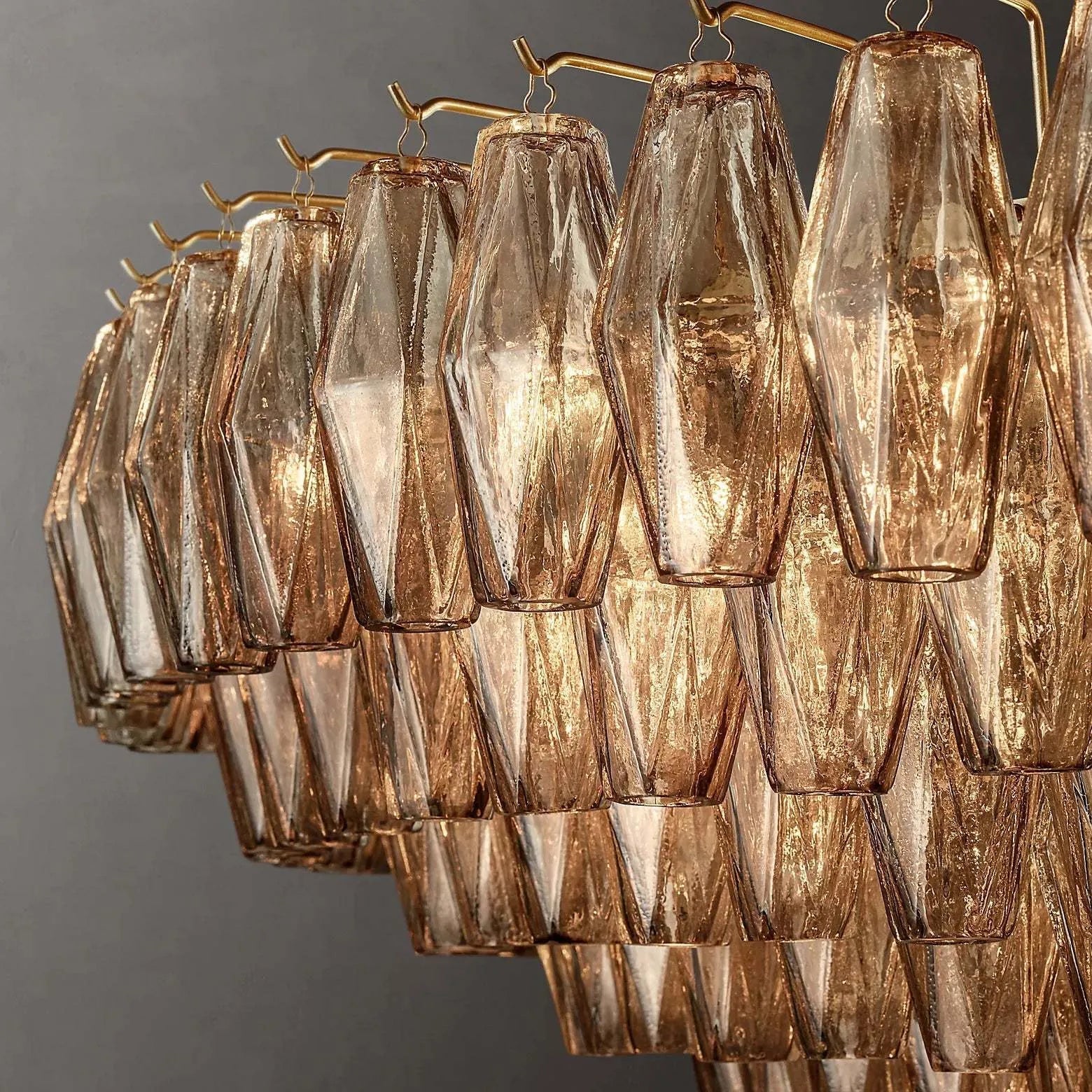 Chiaray Glass Multi-Tier Round Chandelier 61"