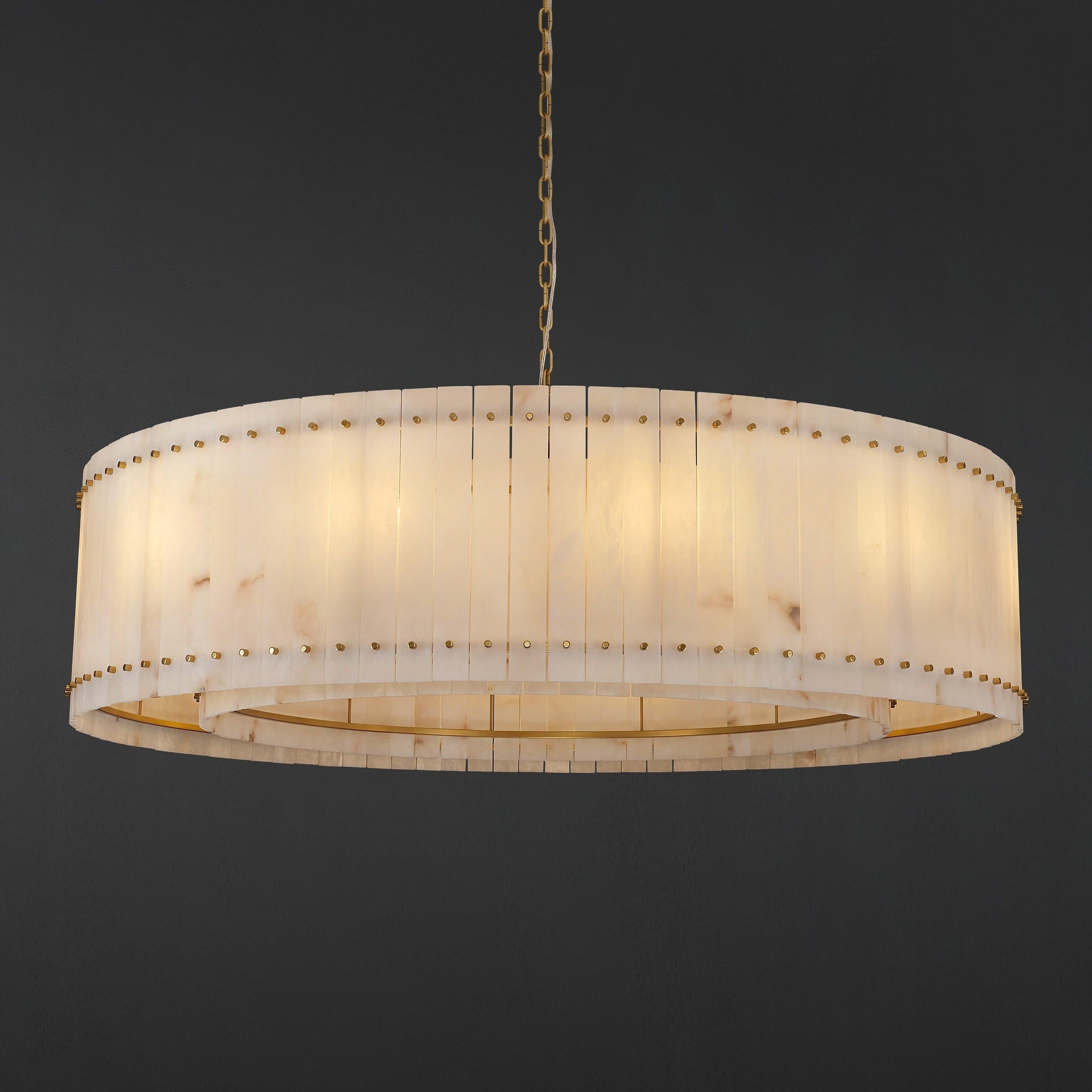 Santa 60 Inch Alabaster Round Chandelier