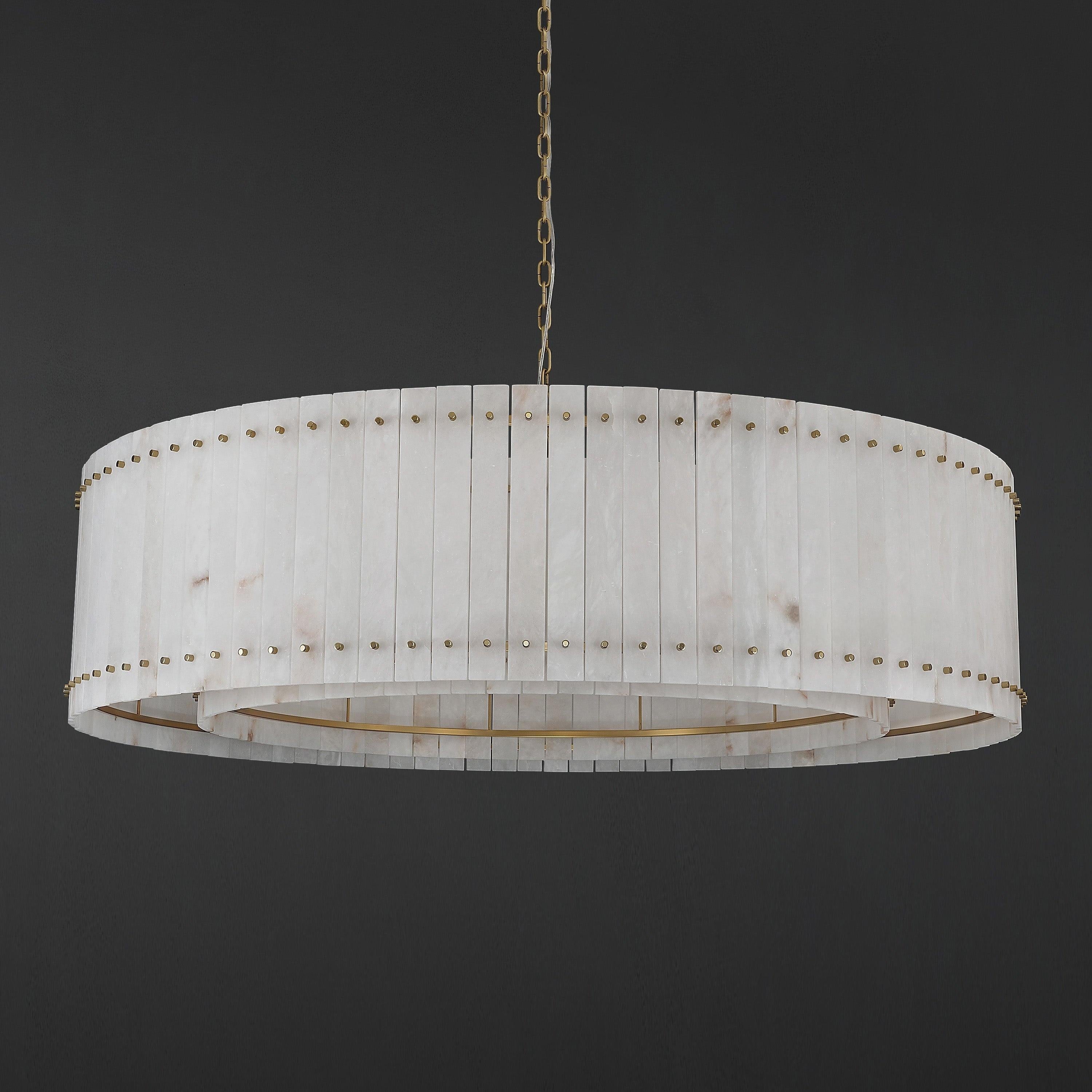 Santa 60 Inch Alabaster Round Chandelier