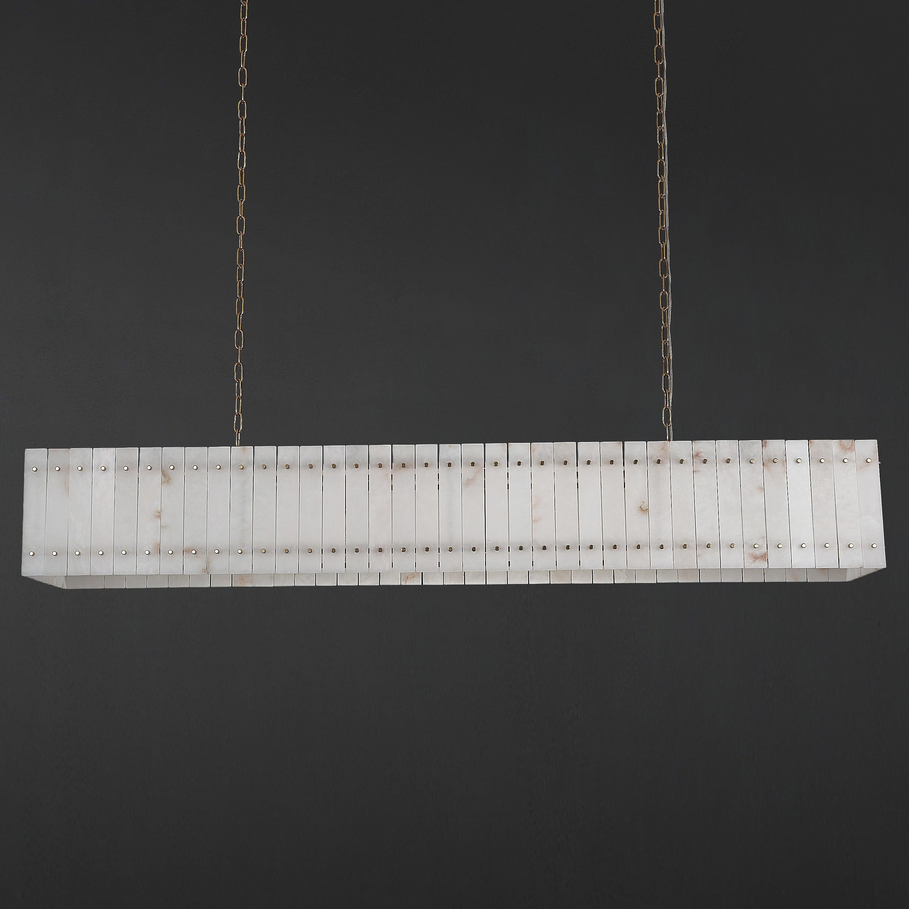 Santa 72 Inch Alabaster Rectangular Chandelier
