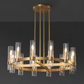 Zenvor 36 Inch Cylinder Glass Round Candle Chandelier