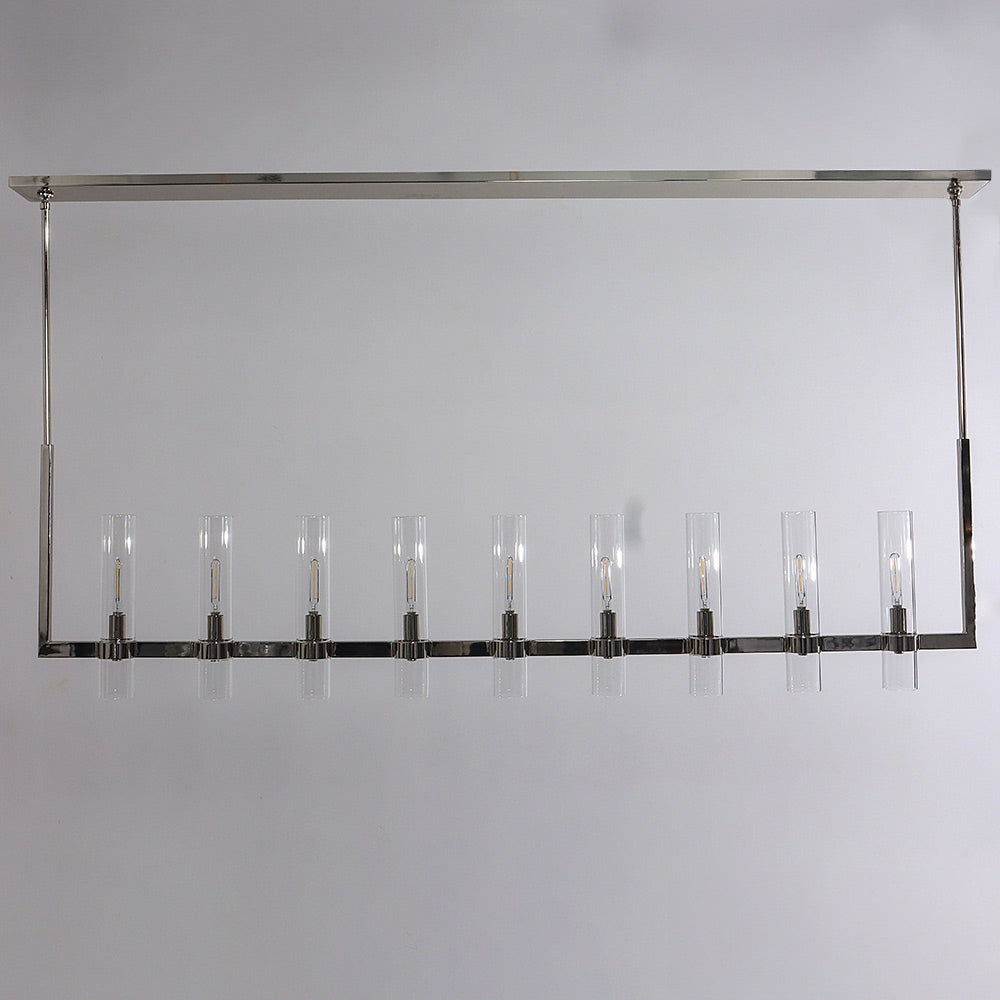 Zenvor 69 Inch Cylinder Glass Linear Candle Chandelier