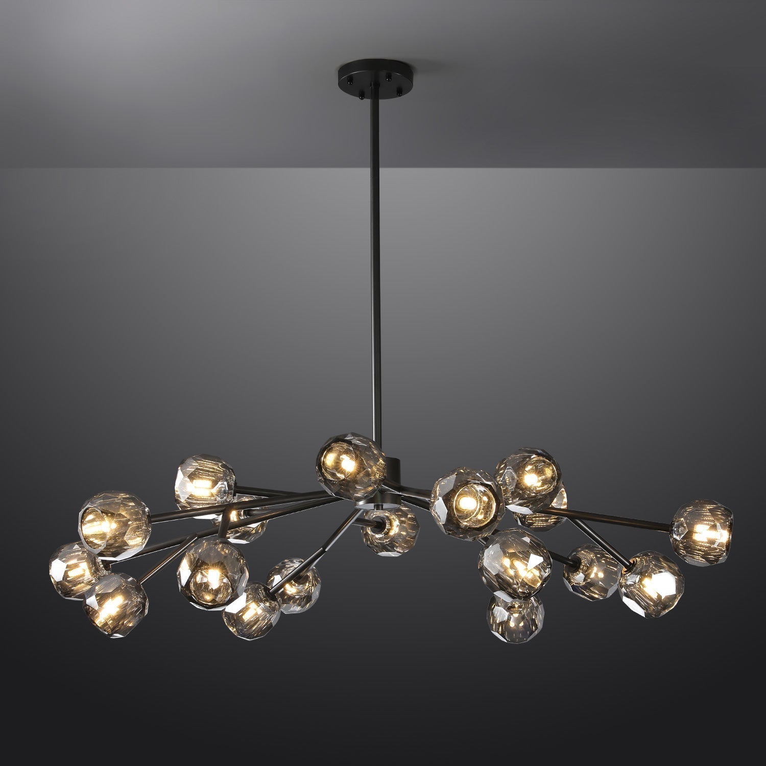 Lumerae 48 Inch Sputnik Globe Smoked Crystal Chandelier