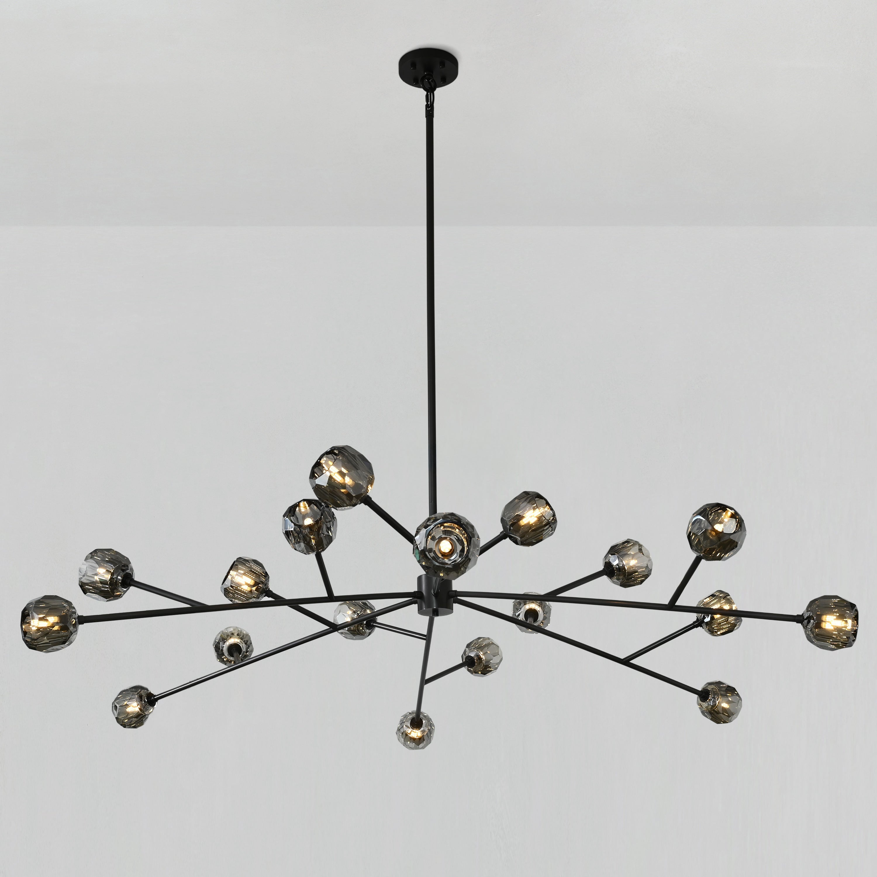Lumerae 72 Inch Sputnik Globe Smoked Crystal Chandelier