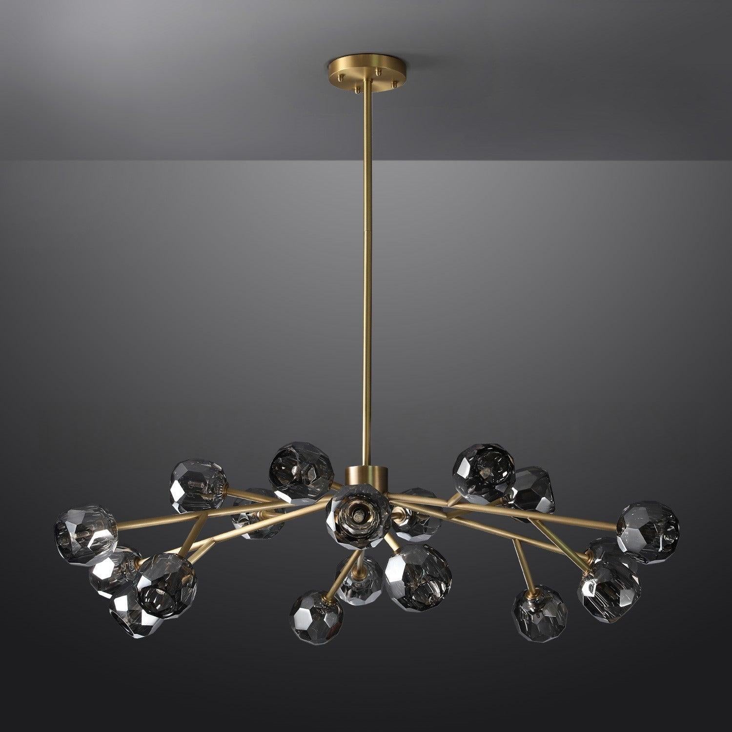 Lumerae 48 Inch Sputnik Globe Smoked Crystal Chandelier