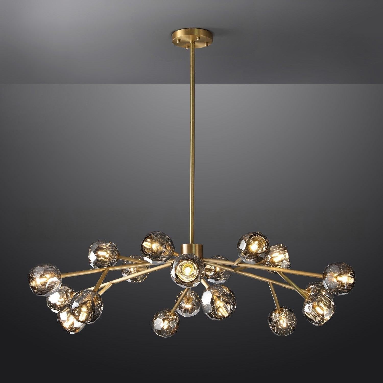 Lumerae 48 Inch Sputnik Globe Smoked Crystal Chandelier
