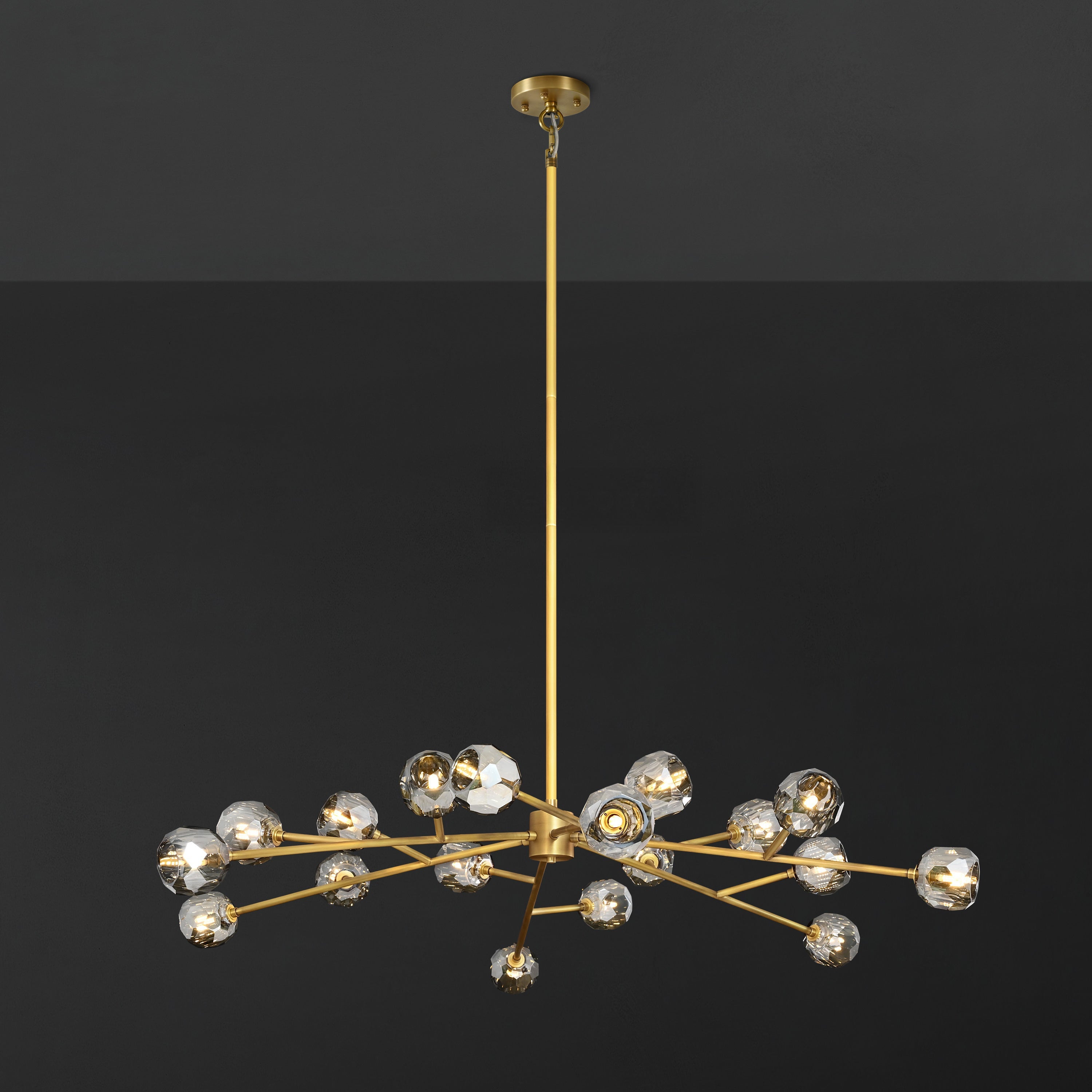 Lumerae 60 Inch Sputnik Globe Smoked Crystal Chandelier