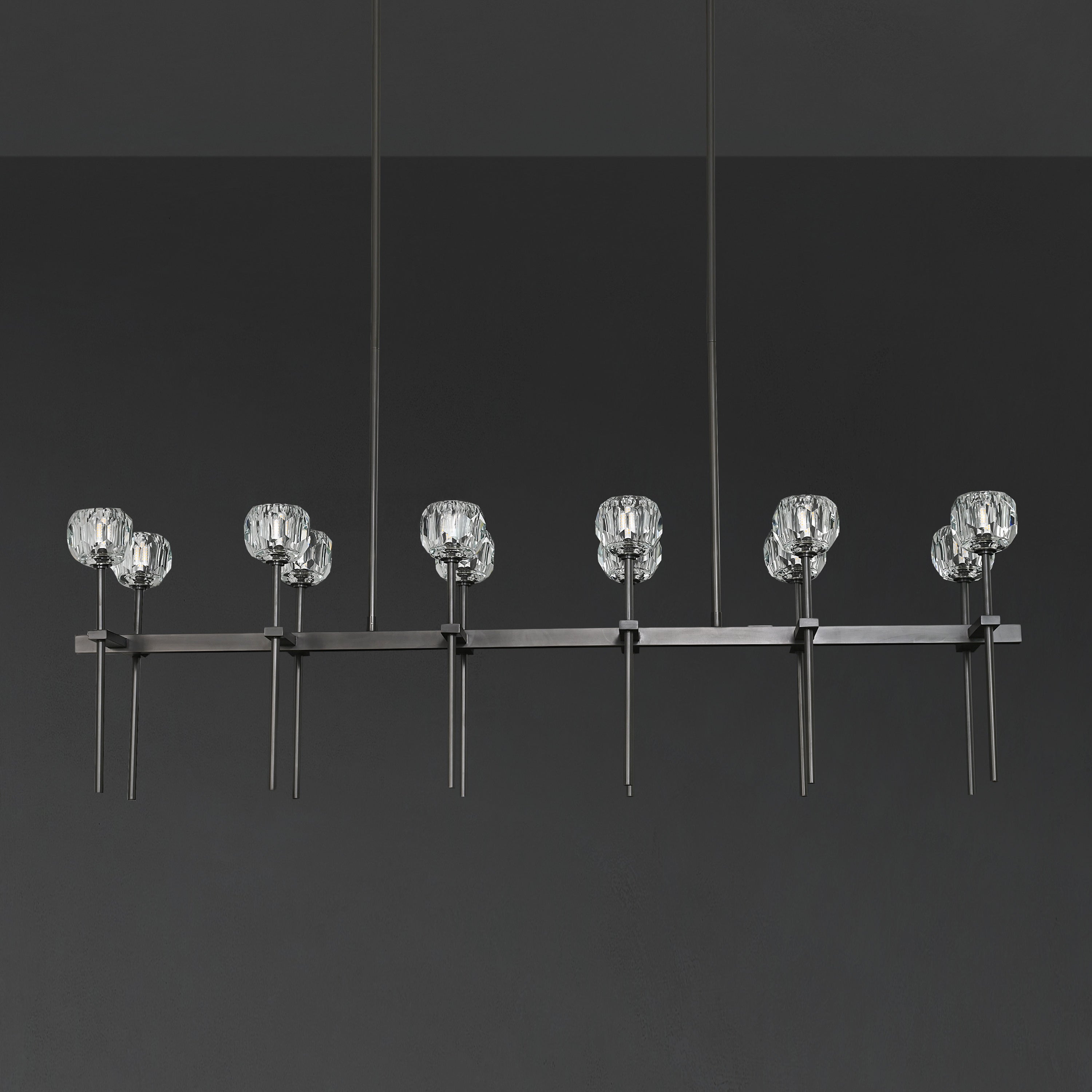 Lumerae 60 Inch Globe Crystal Double Linear Chandelier