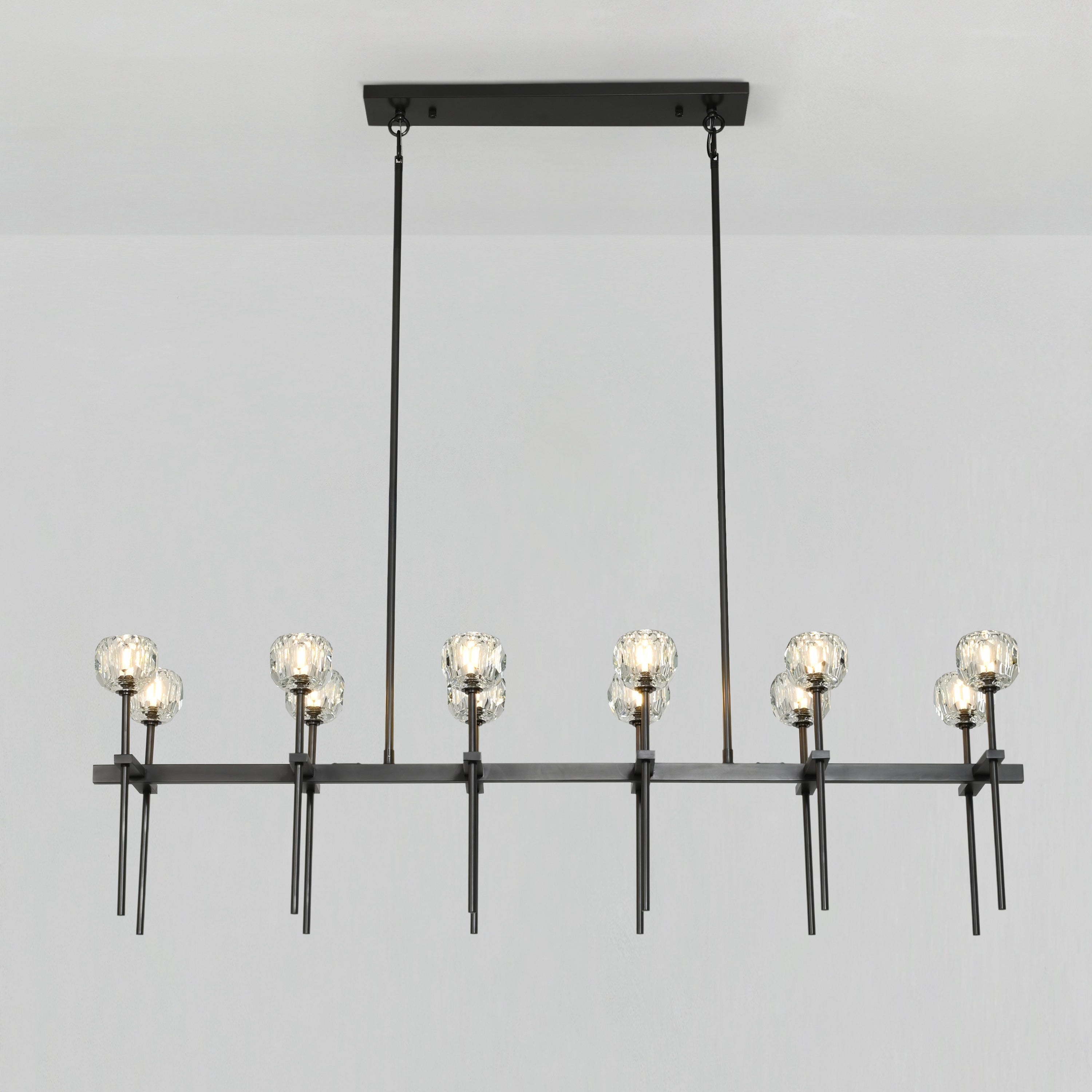 Lumerae 60 Inch Globe Crystal Double Linear Chandelier