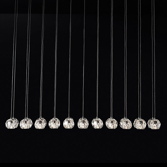 Lumerae 72 Inch Globe Crystal Cluster Linear Chandelier