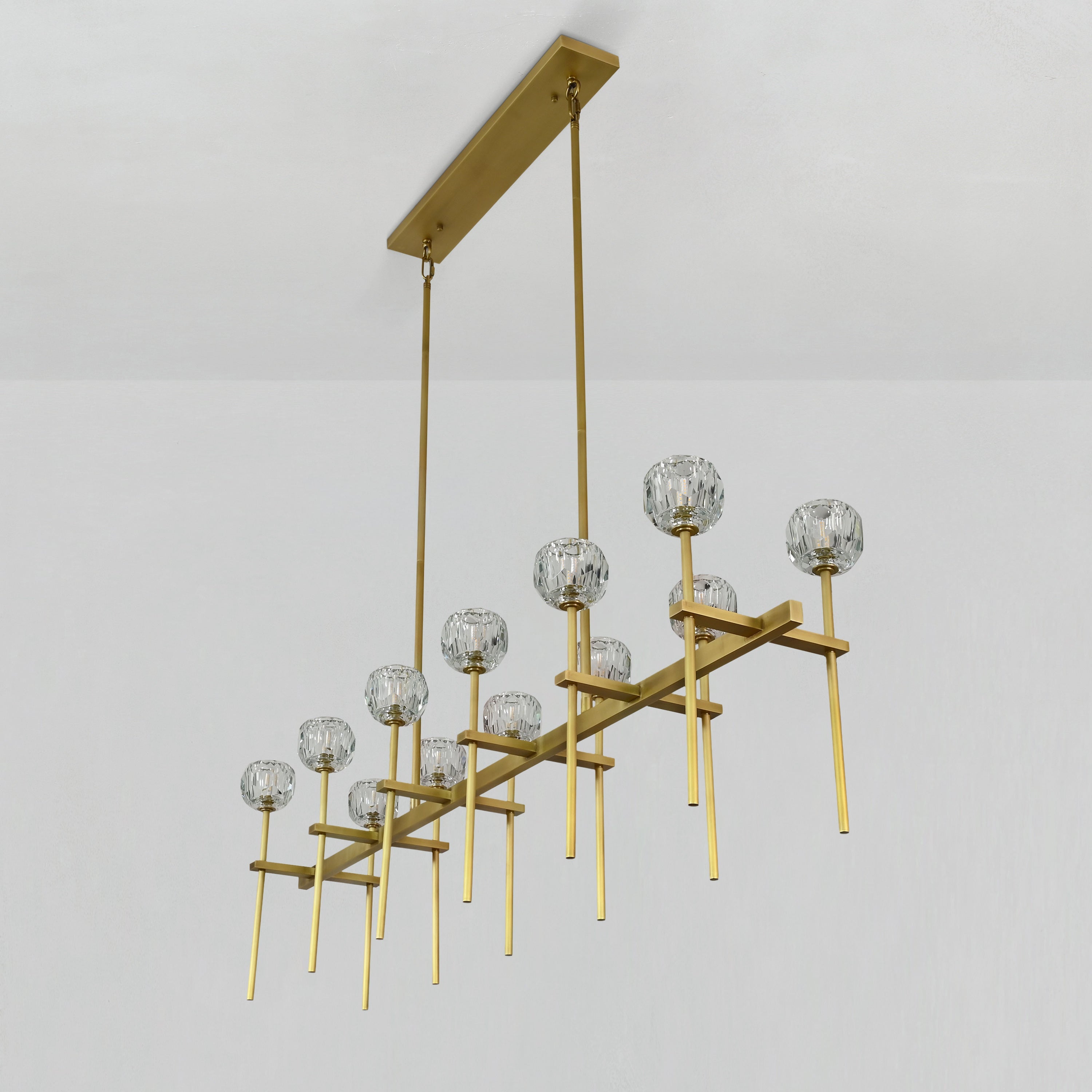Lumerae 60 Inch Globe Crystal Double Linear Chandelier
