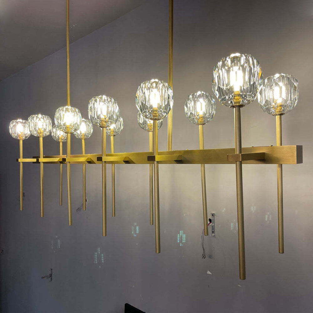 Lumerae 60 Inch Globe Crystal Double Linear Chandelier