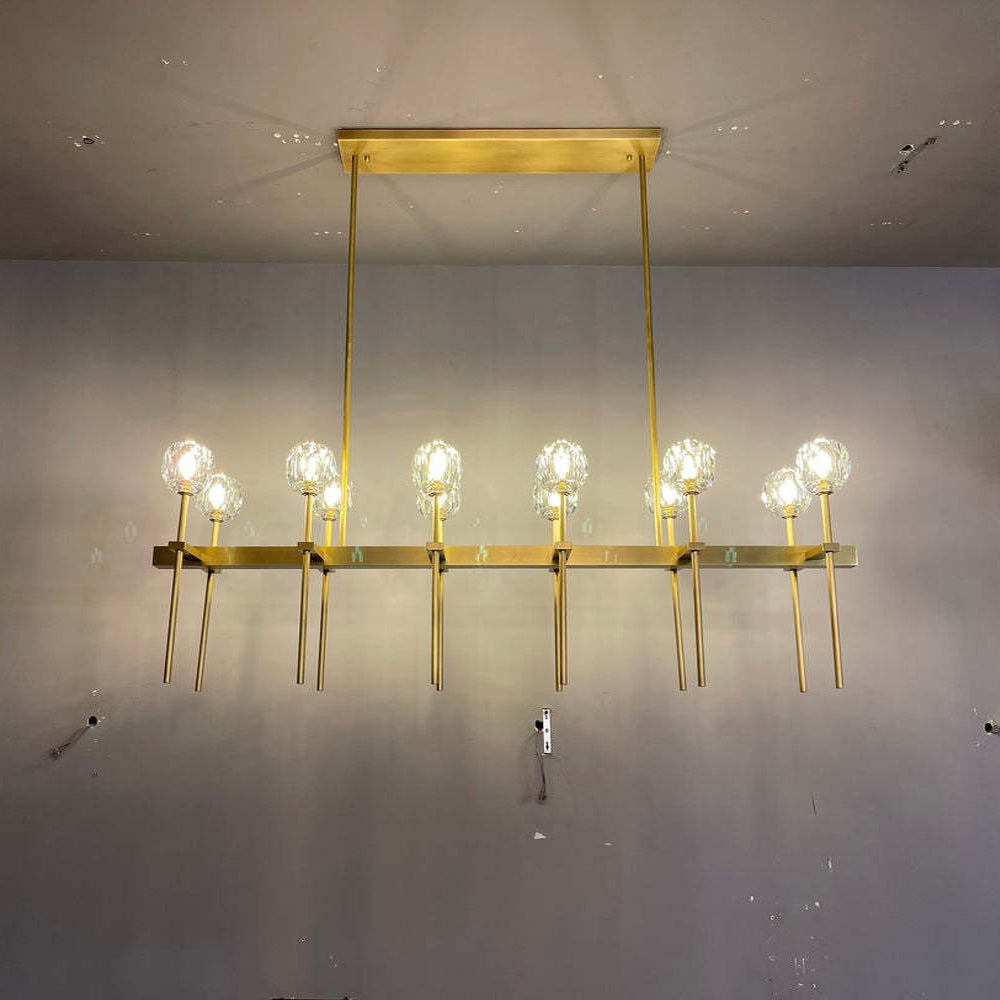 Lumerae 60 Inch Globe Crystal Double Linear Chandelier
