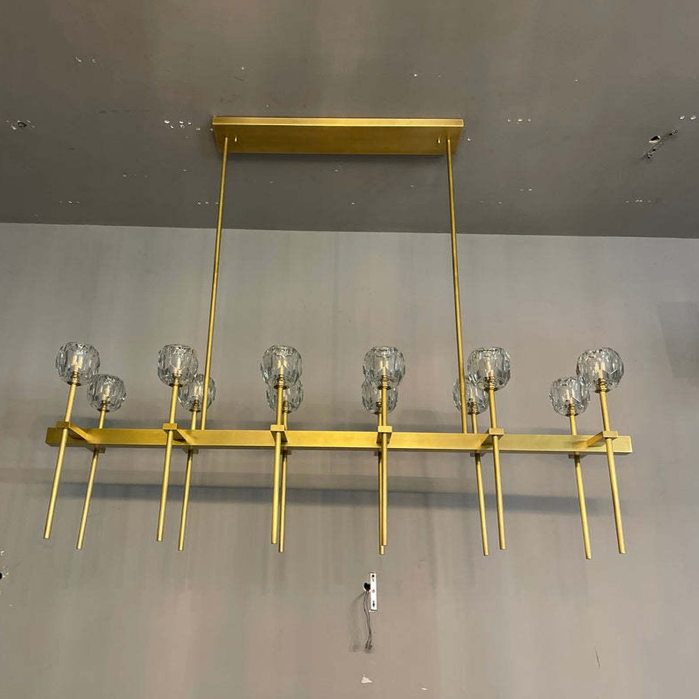 Lumerae 60 Inch Globe Crystal Double Linear Chandelier