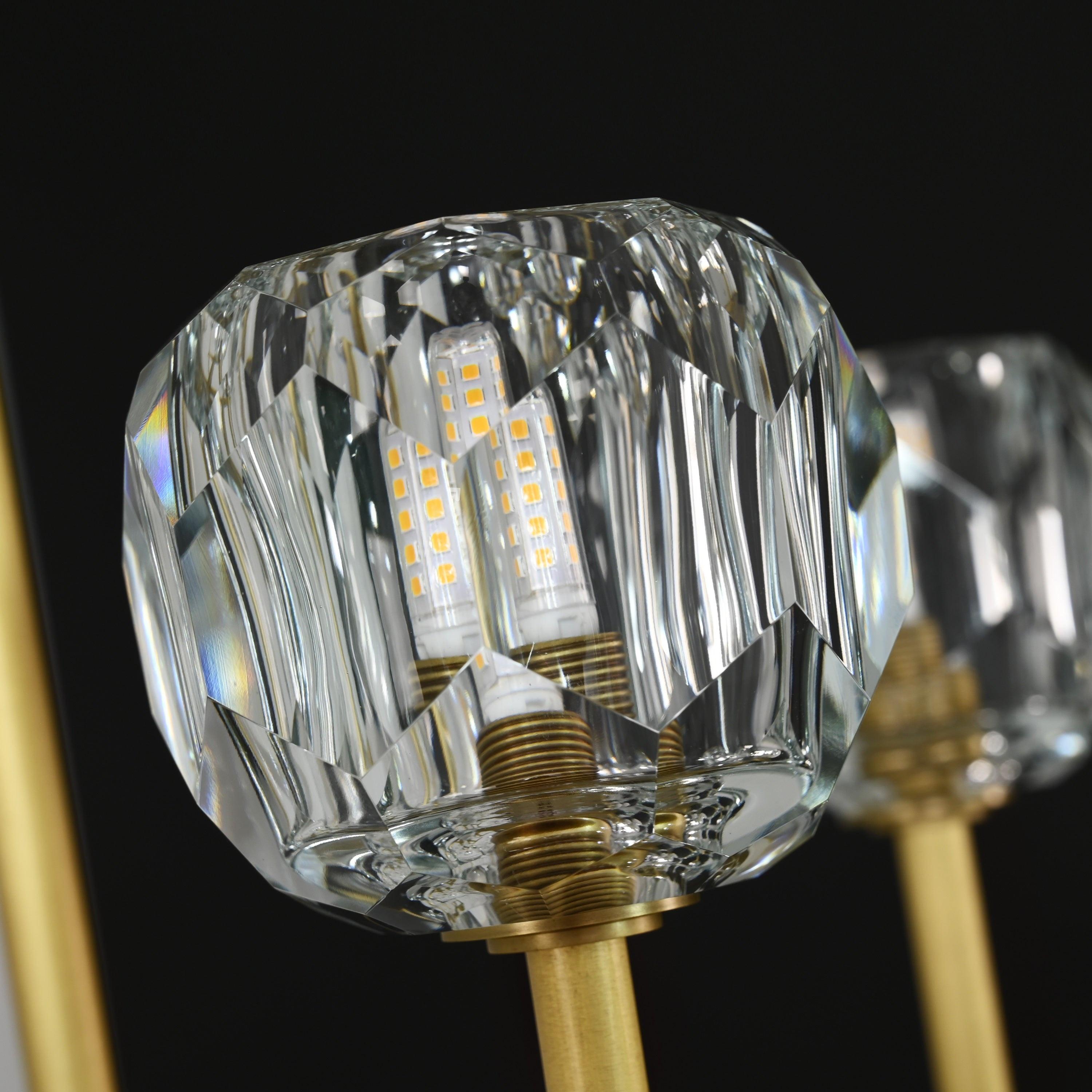 Lumerae 60 Inch Globe Crystal Double Linear Chandelier