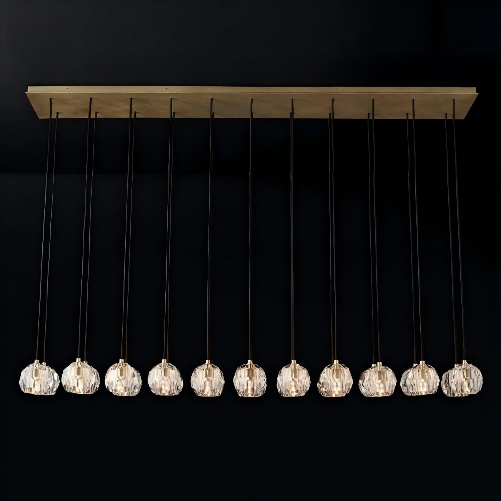Lumerae 72 Inch Globe Crystal Cluster Linear Chandelier