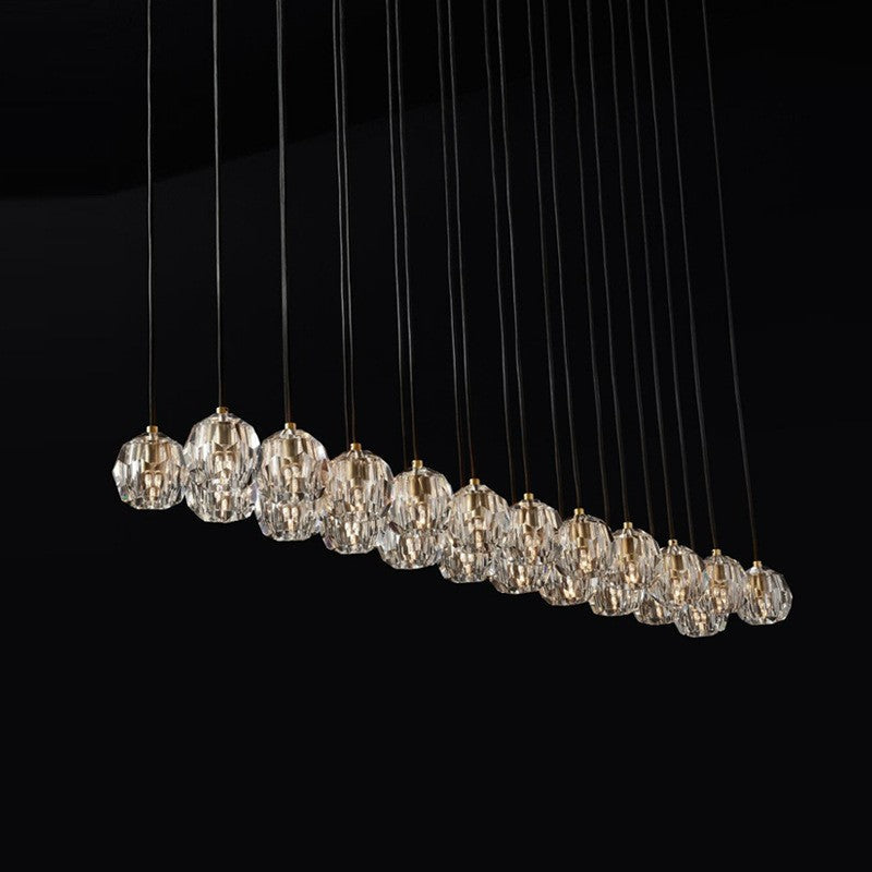 Lumerae 72 Inch Globe Crystal Cluster Linear Chandelier