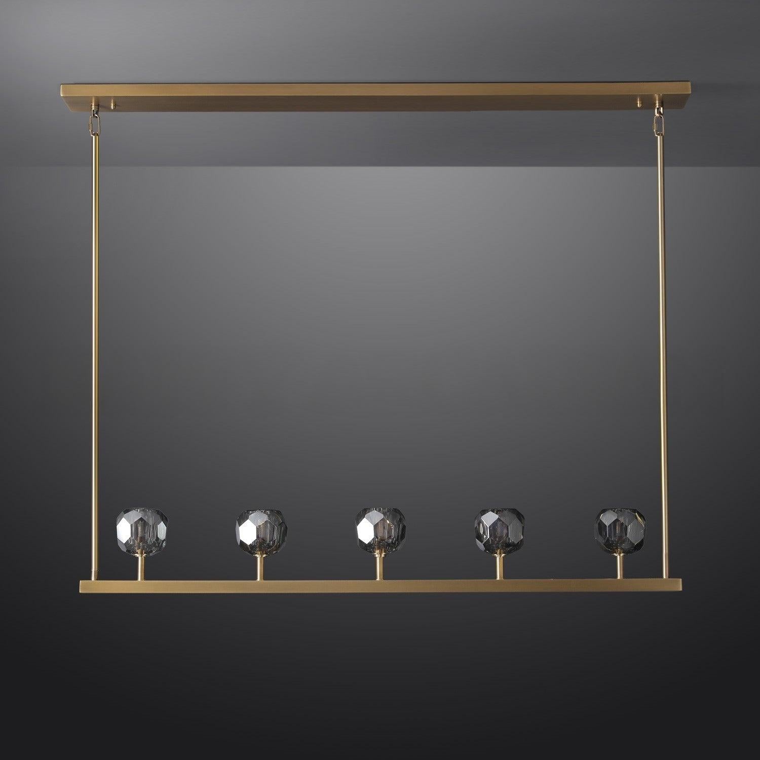 Lumerae 48 Inch Globe Smoked Crystal Linear Chandelier