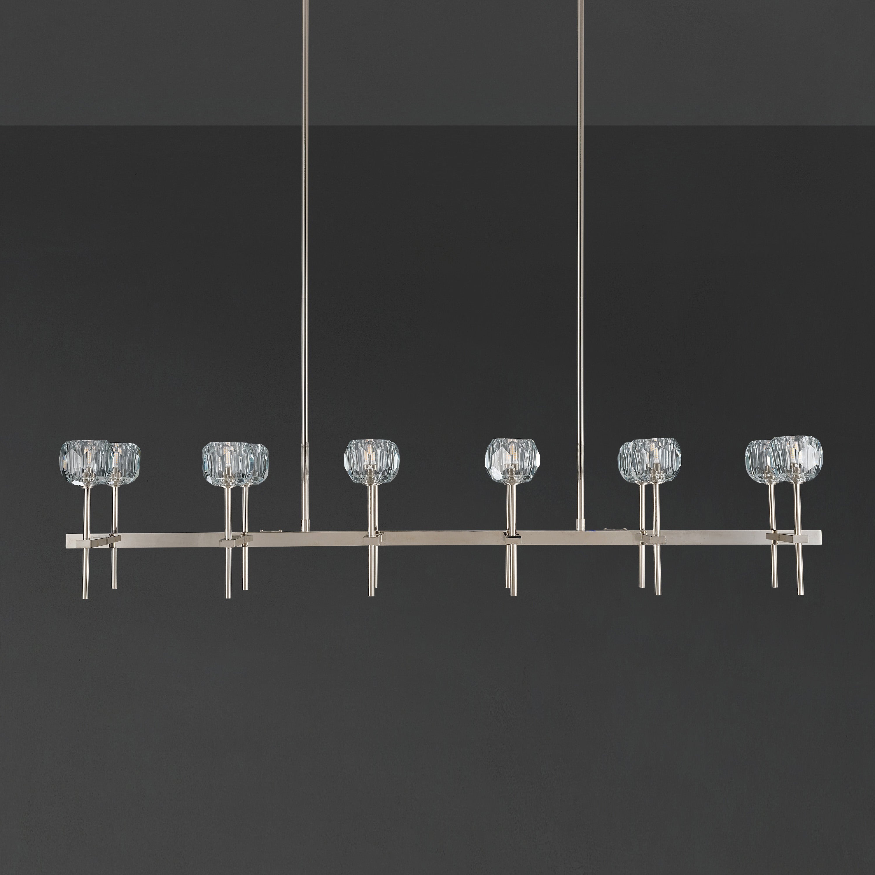 Lumerae 60 Inch Globe Crystal Double Linear Chandelier