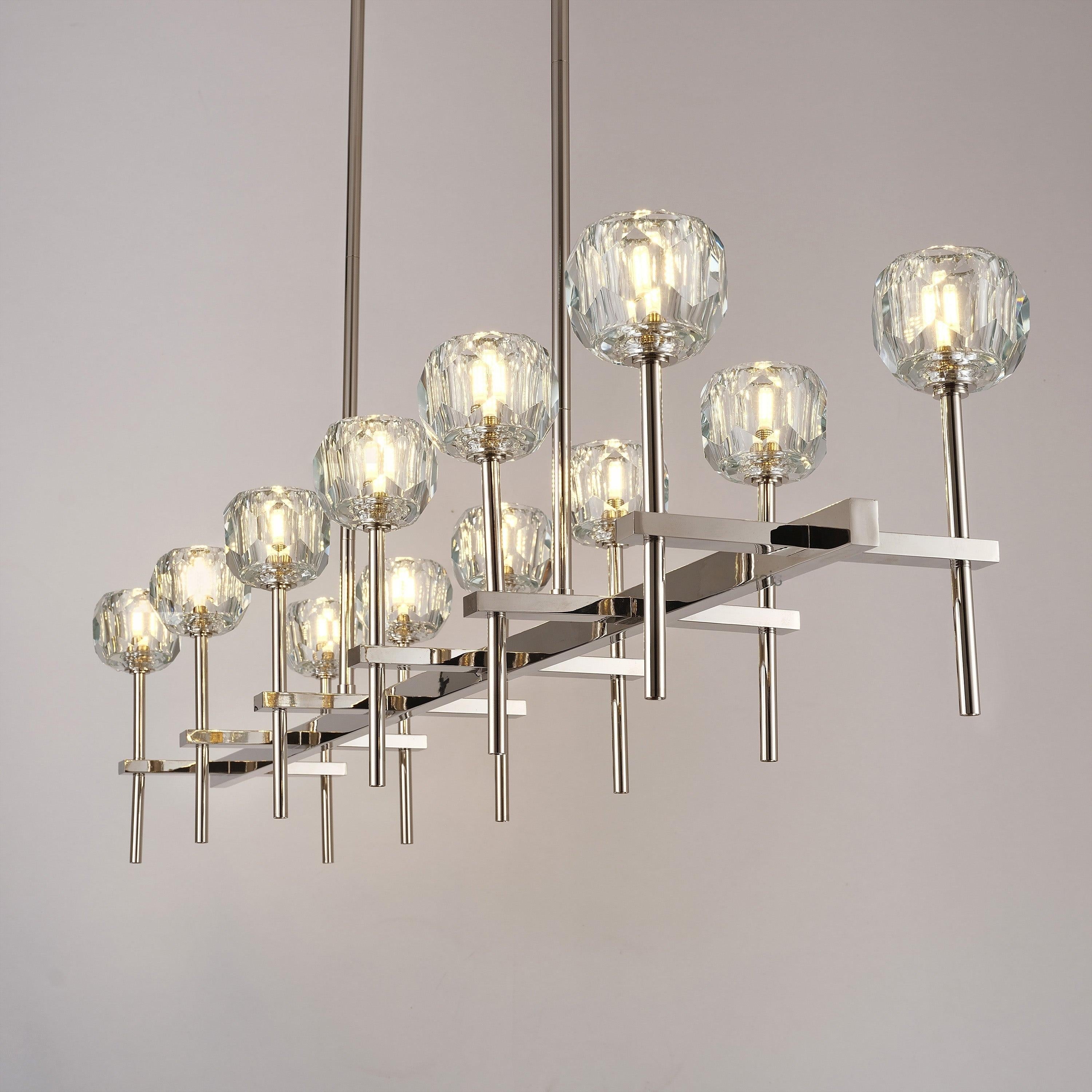 Lumerae 60 Inch Globe Crystal Double Linear Chandelier