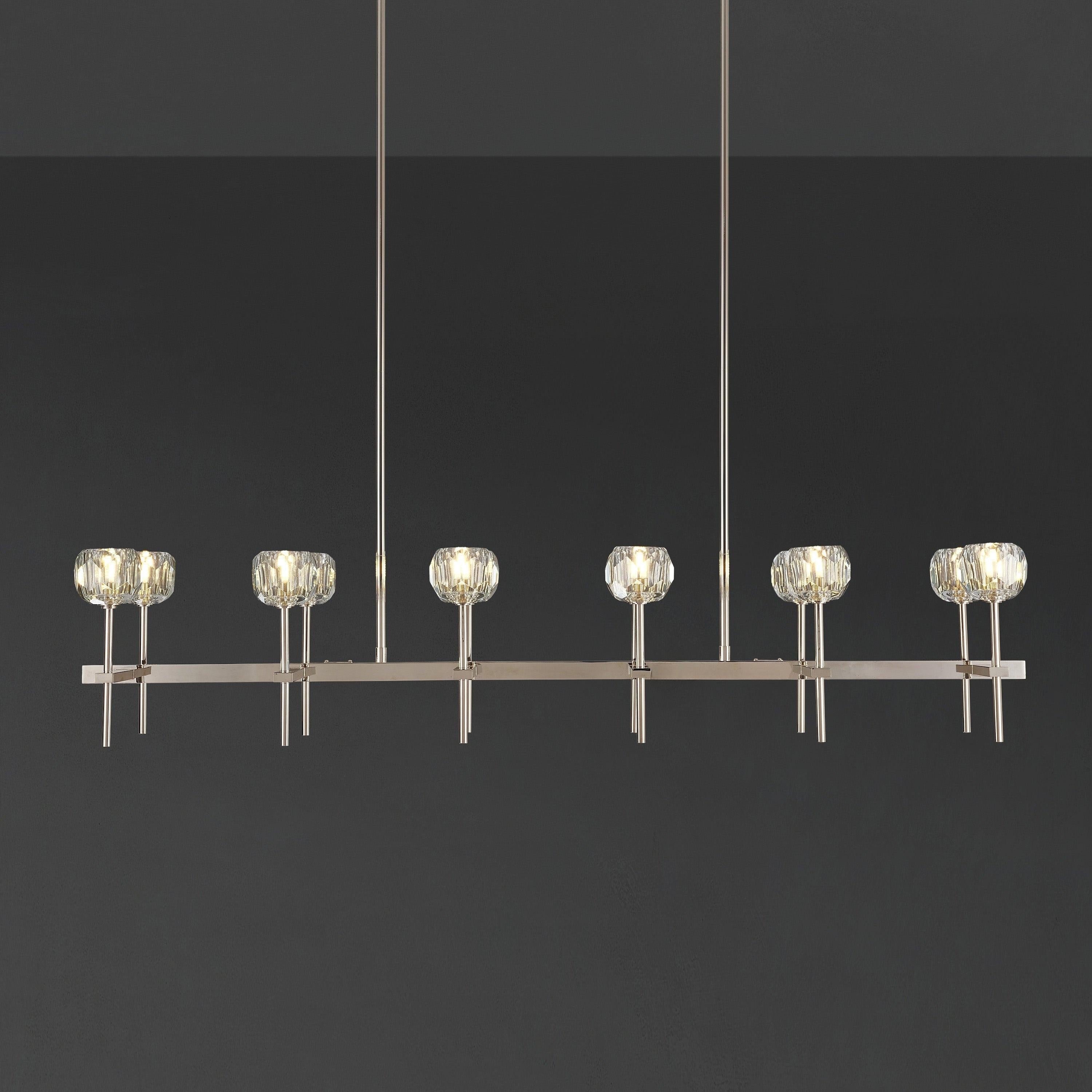 Lumerae 60 Inch Globe Crystal Double Linear Chandelier