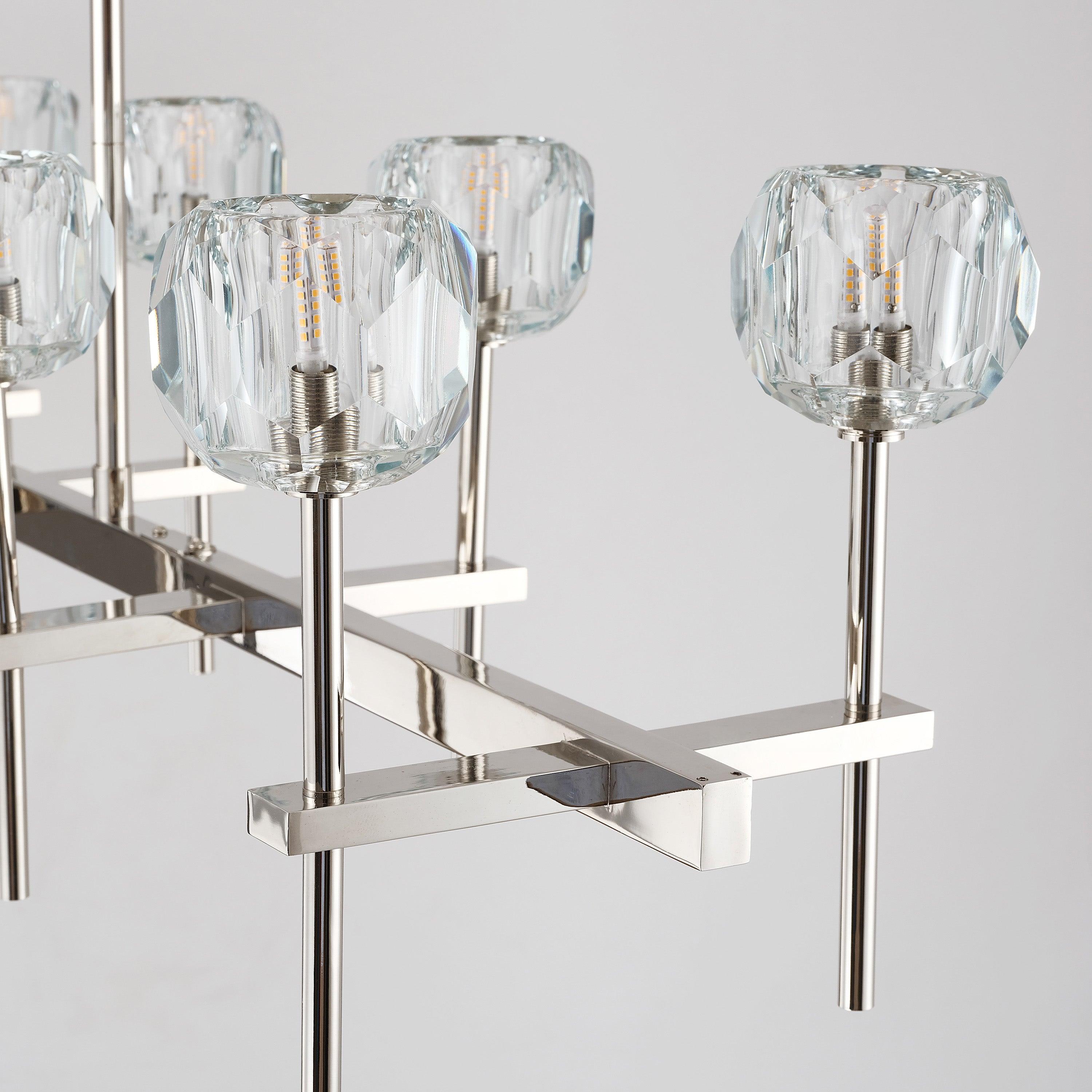 Lumerae 60 Inch Globe Crystal Double Linear Chandelier