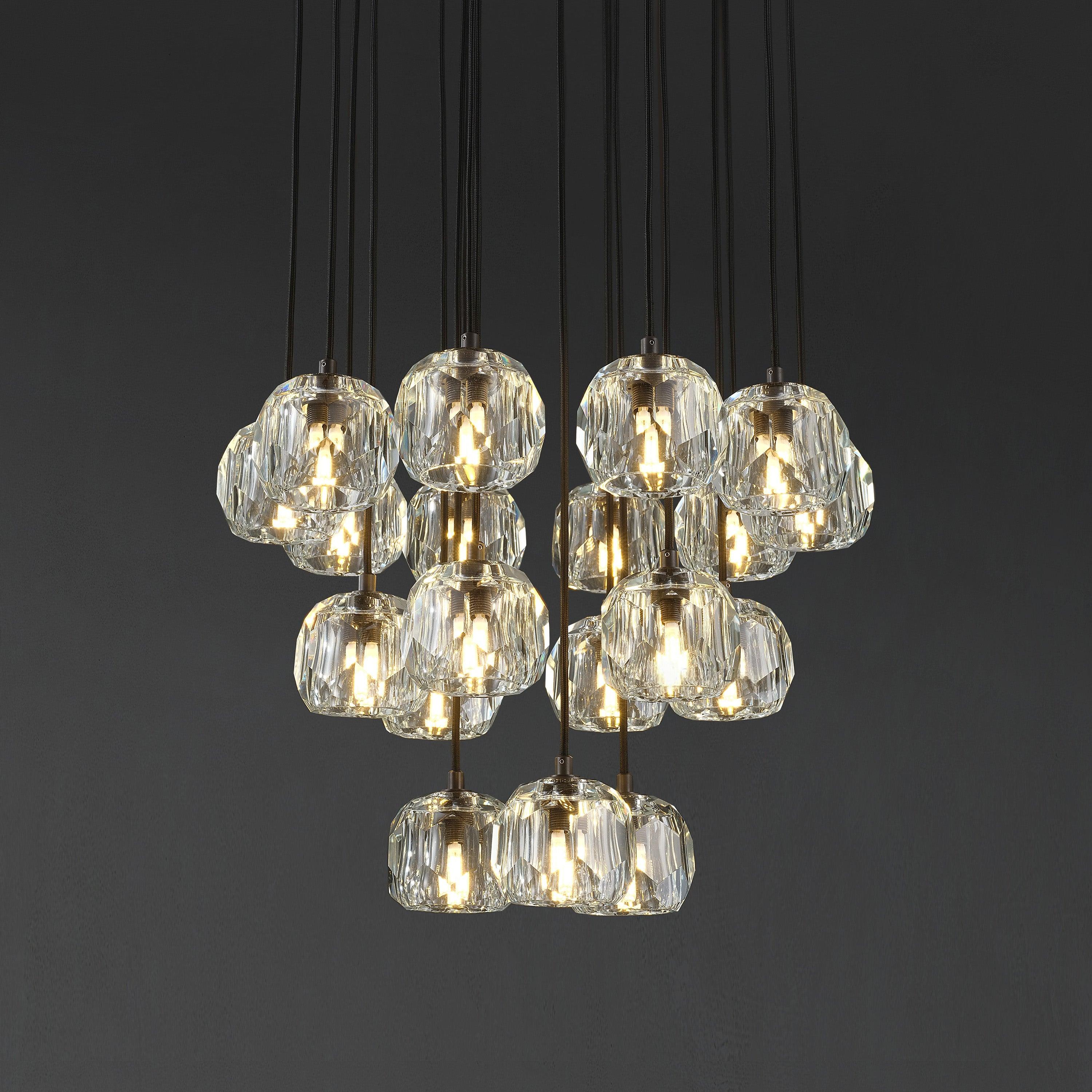 Lumerae 19 Inch Globe Crystal Cascading Chandelier