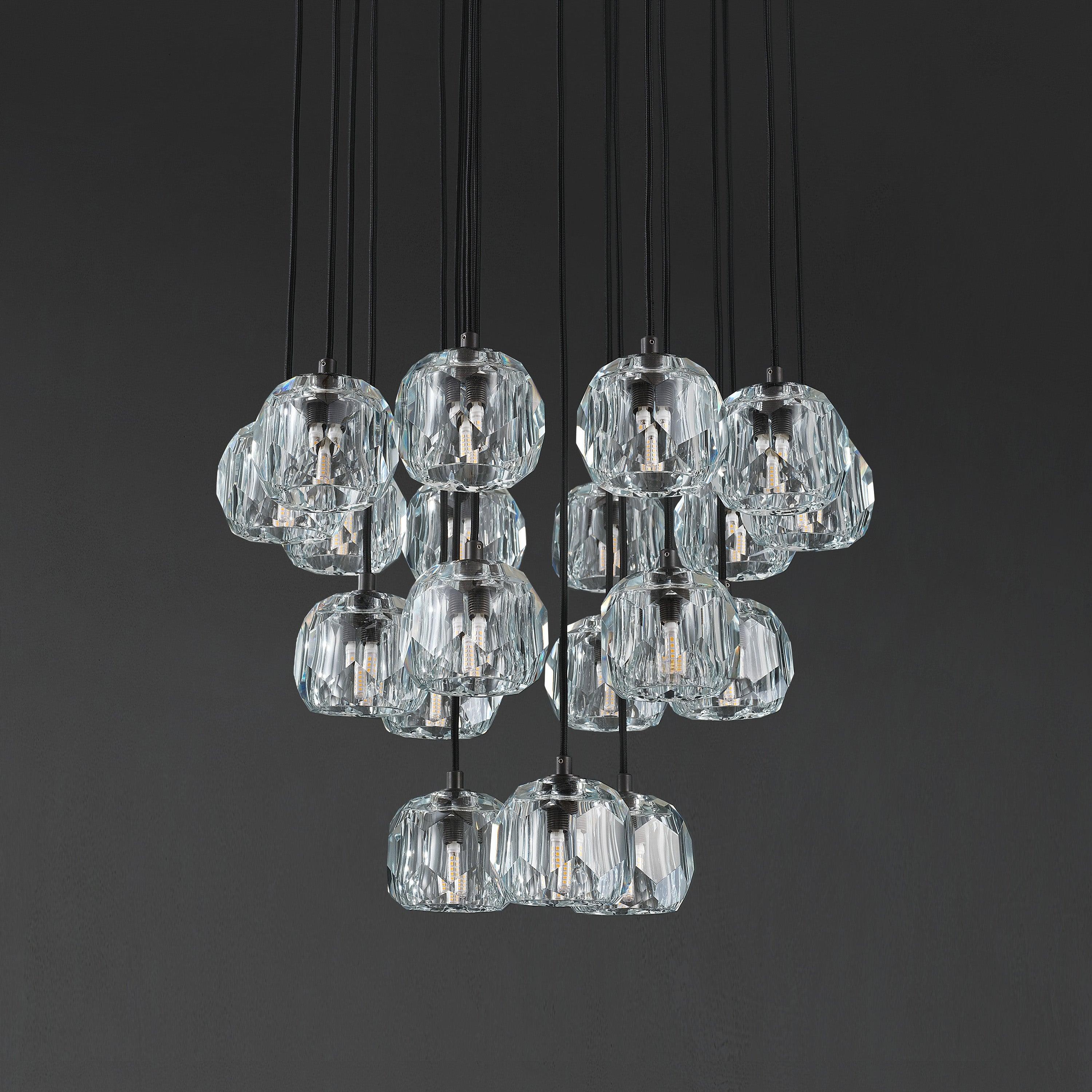 Lumerae 19 Inch Globe Crystal Cascading Chandelier