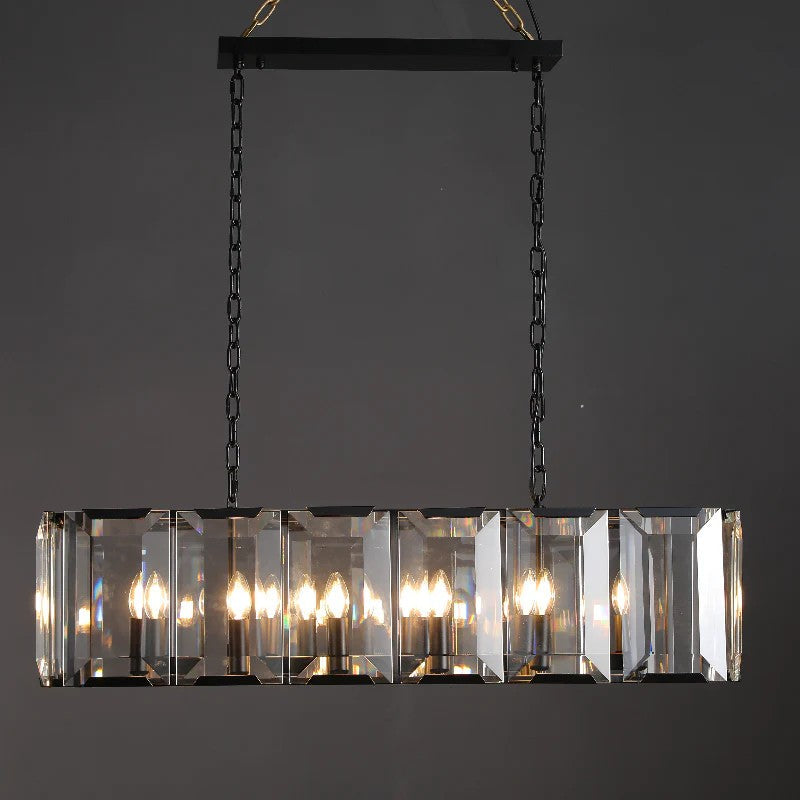 Norvain 42 Inch Crystal Rectangular Chandelier