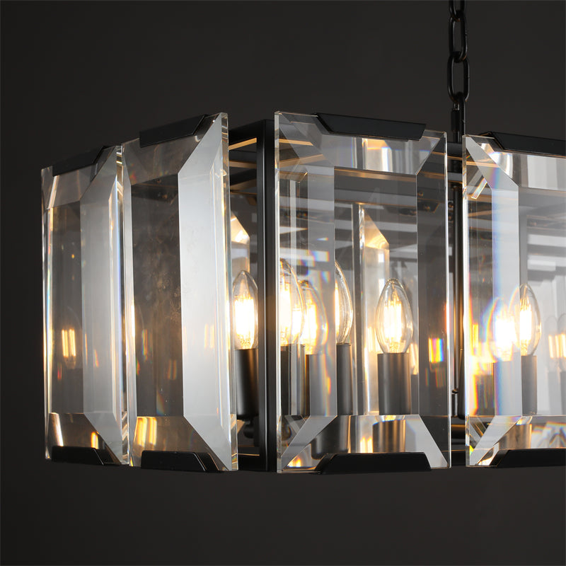 Norvain 42 Inch Crystal Rectangular Chandelier