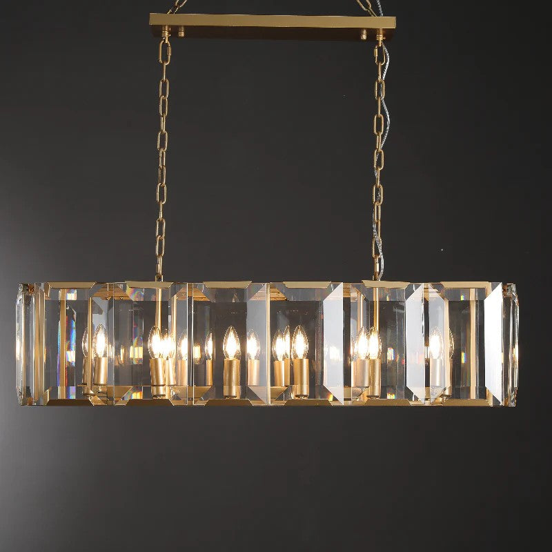 Norvain 42 Inch Crystal Rectangular Chandelier