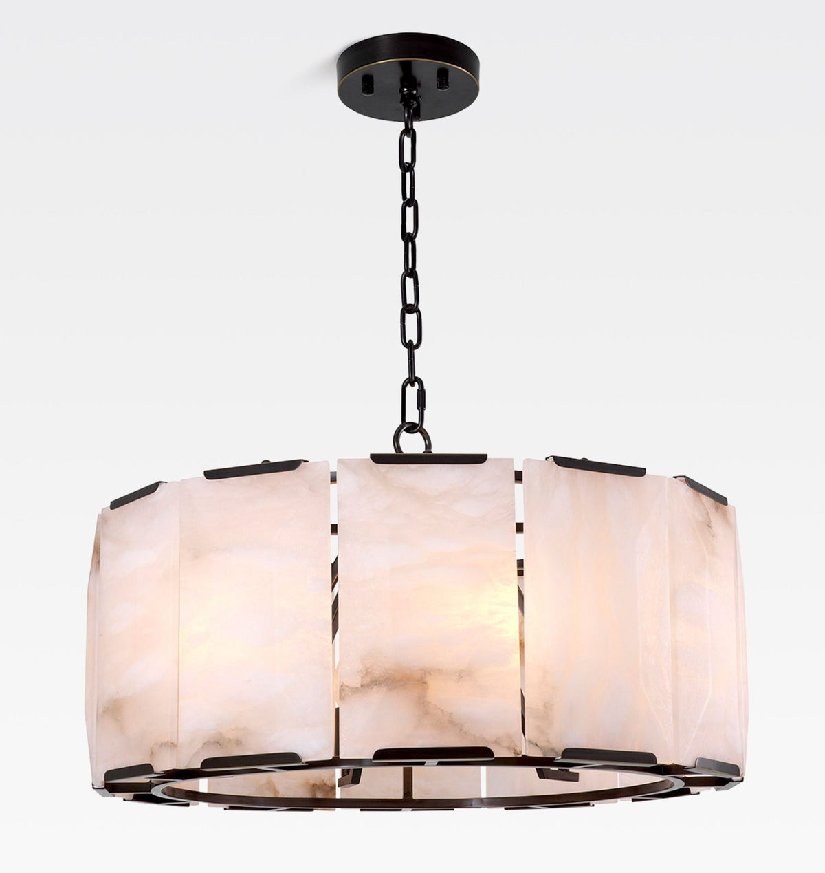 Norvain 24 Inch Alabaster Round Chandelier