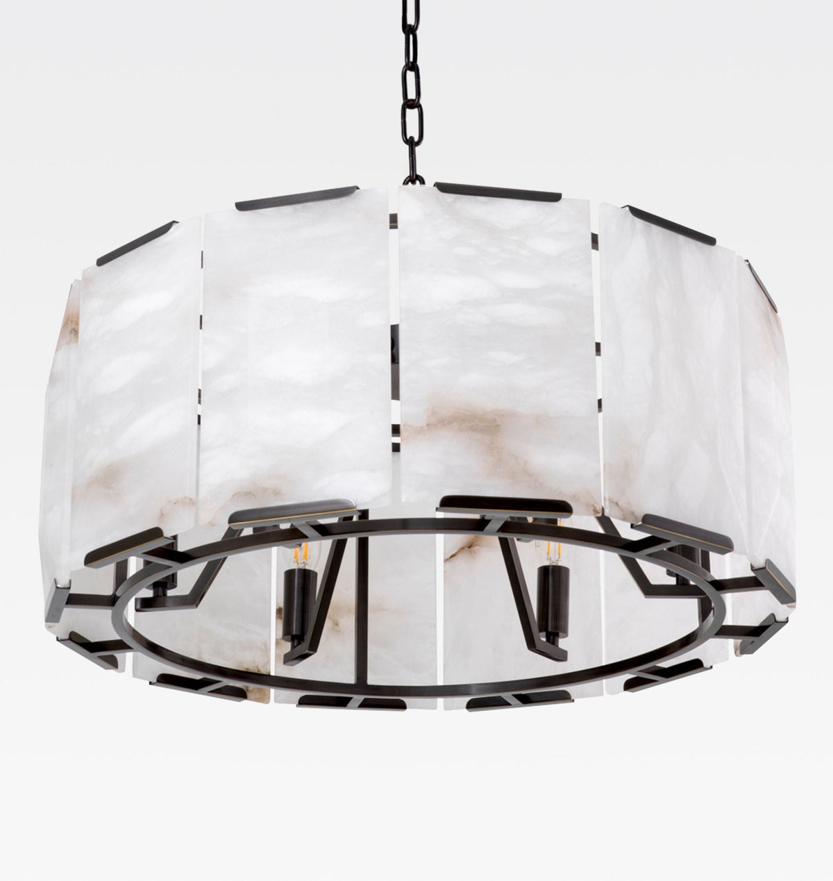 Norvain 24 Inch Alabaster Round Chandelier