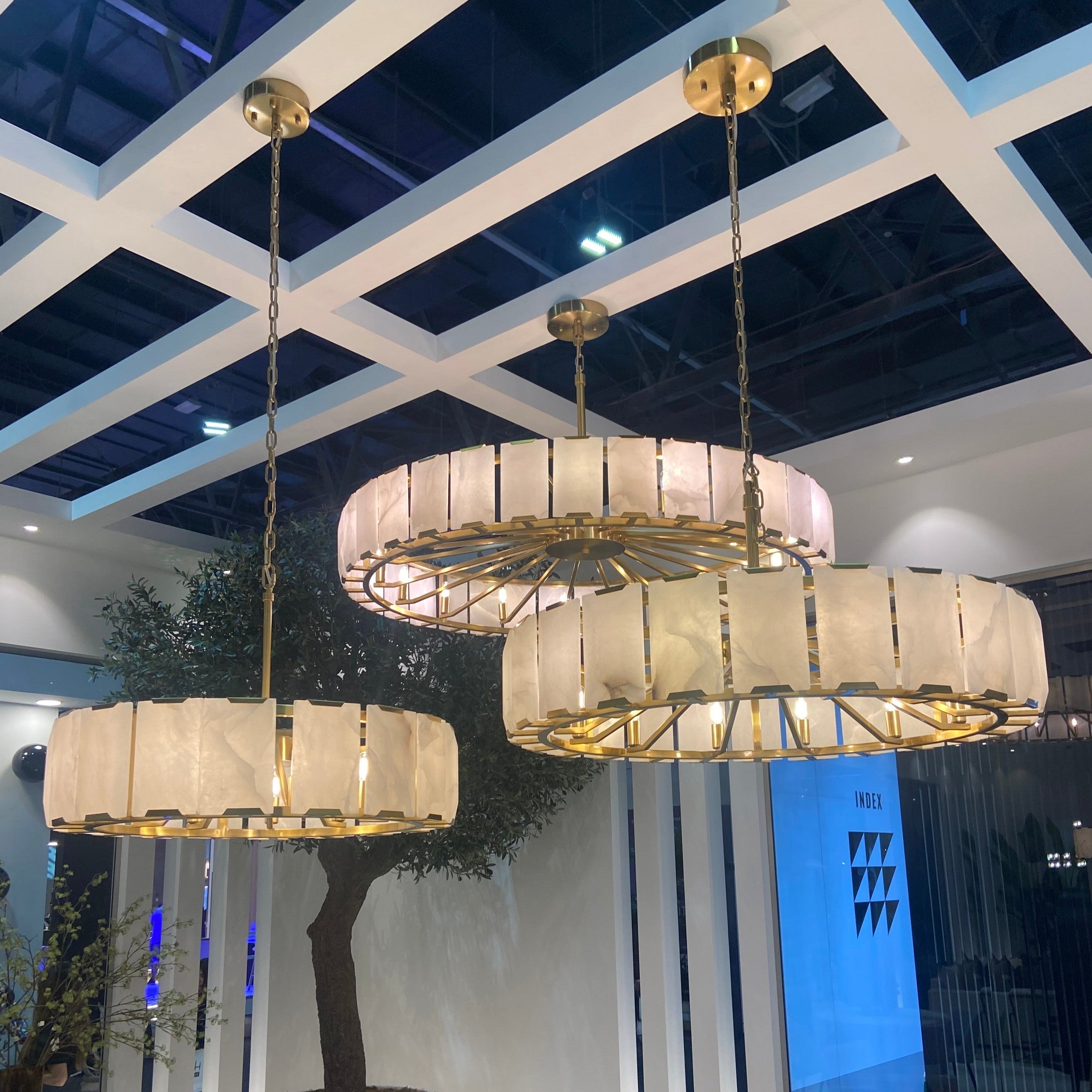 Norvain 60 Inch Alabaster Round Chandelier
