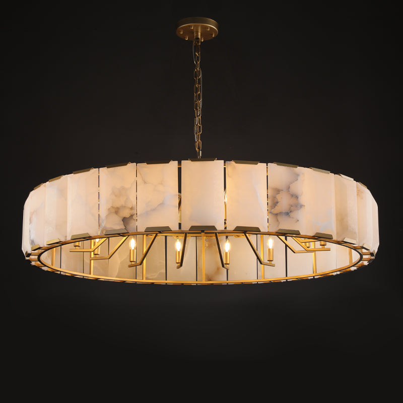 Norvain 60 Inch Alabaster Round Chandelier