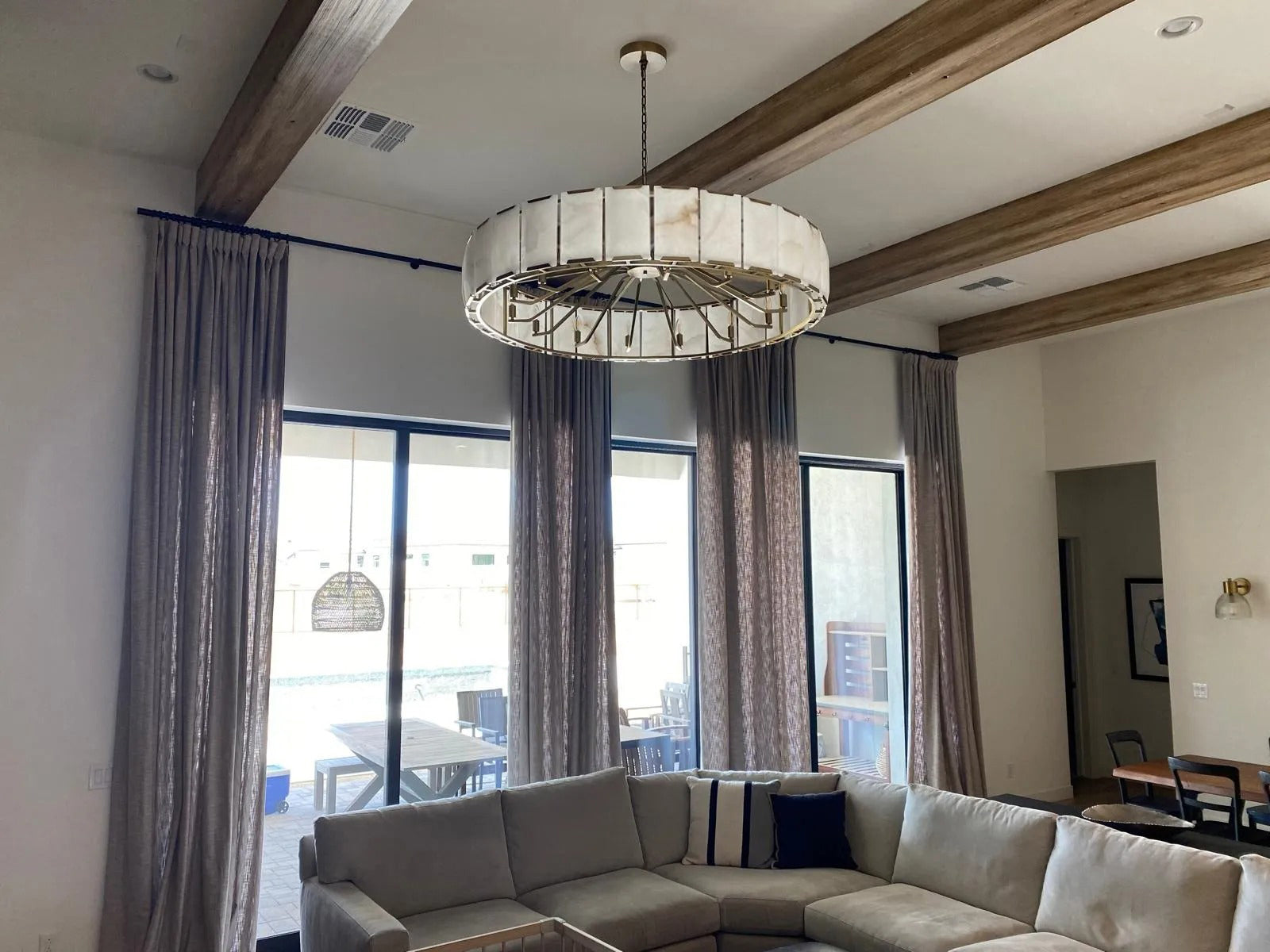 Norvain 60 Inch Alabaster Round Chandelier
