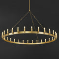 Elaris 63 Inch Tubular Candle Wagon Wheel Chandelier