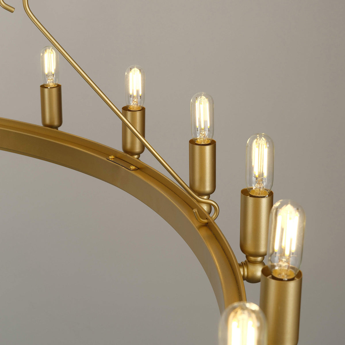 Elaris 63 Inch Tubular Candle Wagon Wheel Chandelier