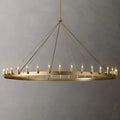 Elaris 72 Inch Bent Tip Candle Wagon Wheel Chandelier